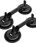 Heavy Duty Aluminum Suction Cups With Vacuum Handle Glass And Tile Lifter For Lifting Large Glass Tile Marble Floor Ergonomic Grip Two Pack Black