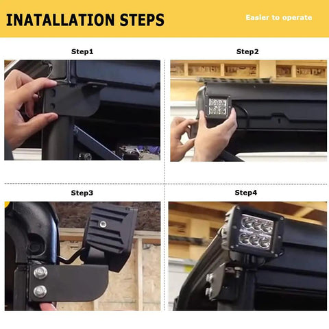 Step-by-step installation guide for Rear Roof Light Bar Brackets for Polaris Ranger Full Size 2013-2021.