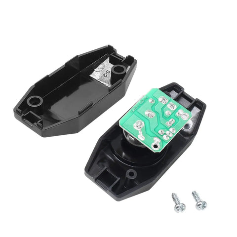 3 Pack Inline Rotary Dimmer Switch 110V Black For DIY Lamps Kit soldered housing and screws shown open view
