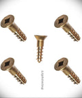 Beefy Silicon Bronze Square Drive Flat Head Wood Screws Kit, Metric Hardware Fasteners Set, 6x5/8 Inch, 25 Pieces