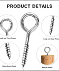 12 Pack Three And A Half Inch Heavy Duty Eye Bolts And Eye Hooks Set Made Of 304 Stainless Steel 300 Lbs Capacity Rust Resistant For Indoor Use