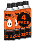 Four-pack aerosol cans of Penetrant Penephite with Graphite for high-temperature lubrication, 13 oz, up to 700F.