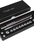 Magnetic Fidget Pen Decompression Toy For Teens And Kids in black box with rings and steel balls, stress reliever gift for boys 8 to 12
