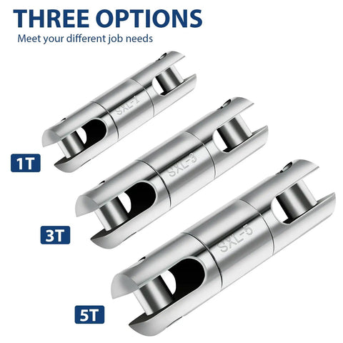 Heavy Duty Ball Bearing Swivel Cable Pulling Grip Conquers Stubborn Wire Snarls With Rock Solid Steel Build For Smooth Cable Feeds And Zero Fuss On Busy Job Sites, featuring three sizes: 1T, 3T, 5T.
