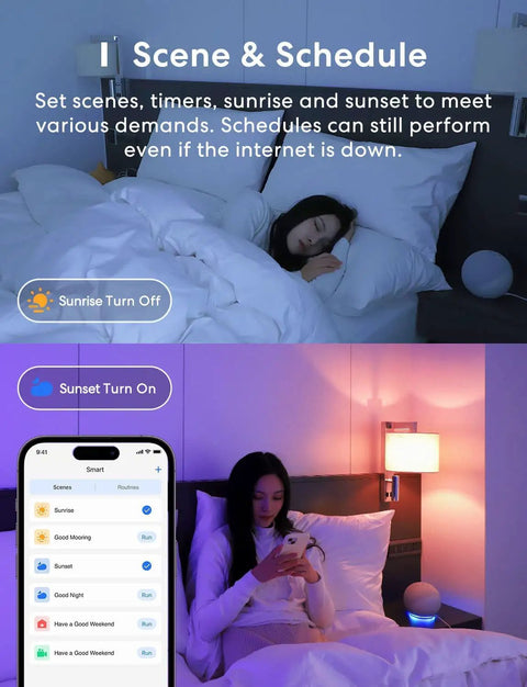 Smart BR30 Flood WiFi LED Bulb RGBCW Multicolor Dimmable 1300 Lumen 100W Equivalent controlling bedroom lighting with app