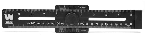 10 Inch Aluminum Offset Marking Gauge And Layout Tool With Laser Etched Scale For Caliper Level Precision Handy Dual Metric And Imperial Vernier Center Knob For Easy Sliding And Accurate Marking On Wood And Metal, black