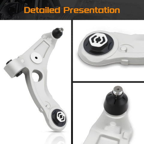 Chrysler 200 Front Lower Control Arms Kit 4Pcs Replacement Suspension Set For 2015 2016 2017 Models Excluding 17 Inch Wheels Includes Stabilizer Sway Bar End Links For A Stronger Smoother Ride, front arm close-up