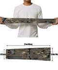 Kick The Heat With These Badass Steampunk Mechanical Gears Arm Sleeves Offering Superior UV Blocking And Sweat Free Compression Unisex Sun Guards displayed in hands, showing dimensions and design.