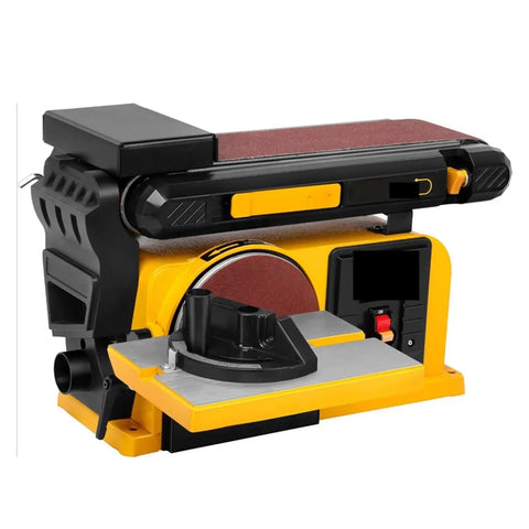 Badass Heavy Duty Two In One Belt Disc Combo Sander Grinds Wood Metal Plastic With Kick Ass Motor For Fast Sanding And Smoothing Woodworking Tasks Nationwide on a compact tabletop.