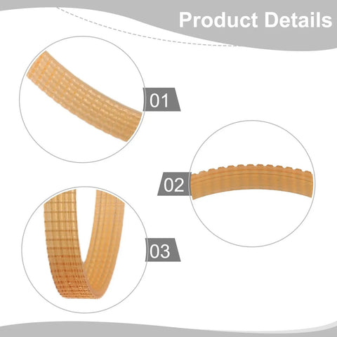 Heavy Duty Ribbed Drive Belt For 9401 Belt Sander, close-up views of premium rubber flexibility and ribbed texture.