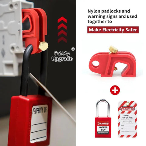 Universal Circuit Breaker Lockout Kit With Ten Lockout Devices And Ten Do Not Operate Tags for safety gear demonstration