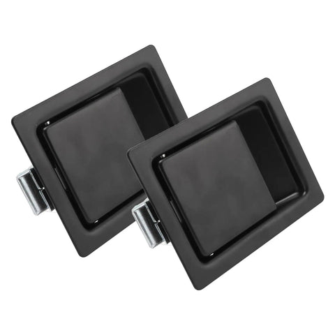 Heavy Duty Flush Mount Paddle Handle Latch Set For Trucks RVs And Rugged Toolboxes With Slick Black Coating Delivers Tough As Nails Security And Smooth Operation Daily