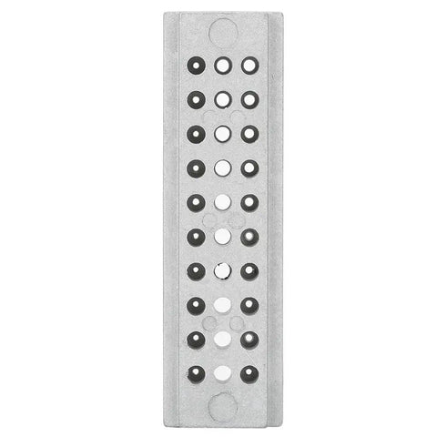 Steel riveting stake block for watch repair with 30 holes, top view. Riveting Stake Block For Watch Repair 30 Holes Steel Punch Block.