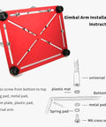 Gimbal arm installation instructions for Helping Hands Soldering Stand With Four Gooseneck Arms And PCB Holder, red panel view