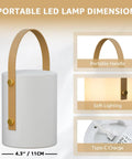 Cordless LED Lantern Table Lamp with Remote, IP44 Shower Safe and Waterproof, showing handle, lighting, and Type-C charge