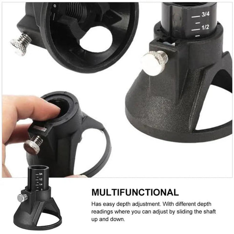 Heavy Duty Rotary Tool Locator With Adjustable Depth Control And Side Screw Lock For Drills Milling Cutters Plus Grinding Tools showing adjustable depth markings and locking screw.