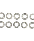 10 Pack RC Ball Bearings Kit For 1 By 10 And 1 By 8 Remote Control Cars, Steel Shielded Bearings Displayed in Two Rows