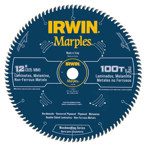 Top Shelf 12 Inch Miter Saw Blade With 100 Carbide Teeth For Laminate Wood And Non Ferrous Metal Cutting Featuring Rock Solid Triple Chip Grind Geometry.