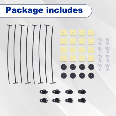 Slick 14 Inch Electric Radiator Cooling Fan Mount Kit With Beefy Brackets And Secure Tie Straps For Your Rig That Takes Out Summer Heat Like A Champion package contents.