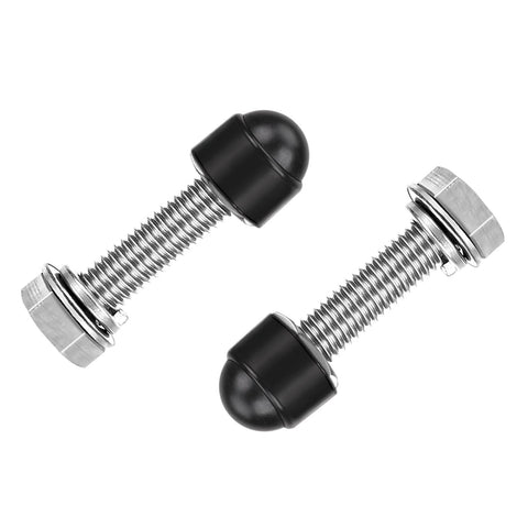 Two bolts with 30 Piece M6x10mm Dome Plastic Bolt Cap Set For Hex Head Bolts And Nuts Black Protective Covers