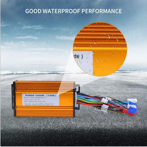 Beefy High Power Ebike Brushless Controller With Thick Aluminum Shell For 48V 64V 72V 1000W 1500W Universal BLDC Motor Controller on wet surface