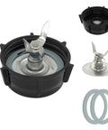 Replacement Blender Parts Kit With Ice Crusher Blade Jar Base Cap Two Rubber O Rings And Sealing Gasket Durable Stainless Steel Blade Fits Oster Osterizer Blenders Not For Pro Master Versa Models with ice crusher blade and two rubber O rings