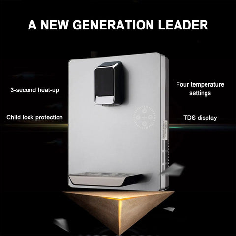 Instant Hot Water Dispenser For Home And Office, Wall Mounted 2200W With 5 Preset Temperature Settings, Sleek Silver Finish