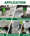 KURSTOL tile hole saw kit with 9 diamond core bits (6–100 mm) and milling/bevel bits for porcelain/ceramic/granite