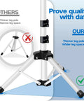 Comparison of tripod leg pole thickness and leg space for Adjustable Tripod Projector Stand For 22 To 55 Inch Displays With Phone Holder Heavy Duty DJ Equipment Stand For Home Theater Office Outdoor Movies Studio Or Stage Use White.