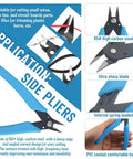 Side pliers from All In One Model Tools Kit For Beginners And Pros, 50 Piece DIY Hobby Craft Set showing high carbon steel blades.