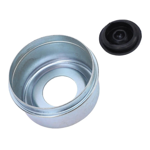 Metal wheel bearing protector dust cap cover with 2.72 inch precise fit for boat trailer marine and RV axles, rubber shield included.
