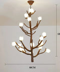 Top Shelf Chinese Magnolia Branch Chandelier, 120CM tall, 80CM wide, featuring anti-corrosion finish, perfect for cozy home decor.