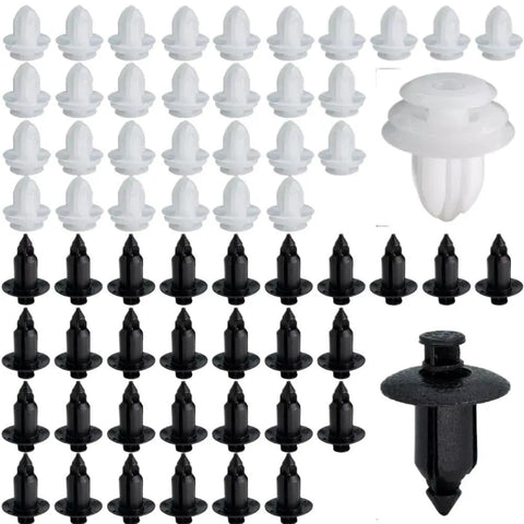 180 Piece Auto Clip Kit For Car Body Trim Replacement With Six Types Push Pin Clips For Bumper Fender And Interior Retention Super Handy For Civic And Accord Projects, white and black plastic push pin clips