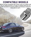 Kick Loose Stubborn Anti Theft Lug Nuts Fast With This Heavy Duty D Wheel Lock Key; showing D type key with steel finish for tire lock.
