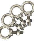 Shoulder Eye Bolt M10 304 Stainless Steel Heavy Duty Eye Bolts With Washer And Nuts, four-pack, side view