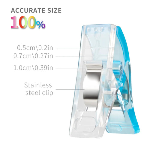 Super Handy Pack Of 100 Clear Plastic Sewing Clips That Make A Great Alternative To Quilting Pins And Keep Your Fabric Safe From Needle Damage While Being Totally Reusable And Easy To Spot If You Drop Them