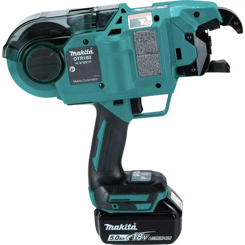 Makita XRT01TK 18V LXT Brushless Cordless Rebar Tying Tool Kit With 5.0Ah Battery for efficient wire tying.