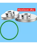 U Shaped Aluminum Alloy Pulley With Single Slot O Type Design, 8mm Bore, 12mm Shaft, 60mm Outer Diameter, Round PU Wheel, V Belt Or O Strap Compatible, Built Tough Heavy Duty Drive Pulley For Industrial Motors And Equipment on blue background
