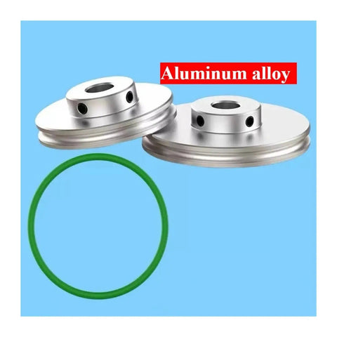 U Shaped Aluminum Alloy Pulley With Single Slot O Type Design, 8mm Bore, 12mm Shaft, 60mm Outer Diameter, Round PU Wheel, V Belt Or O Strap Compatible, Built Tough Heavy Duty Drive Pulley For Industrial Motors And Equipment on blue background