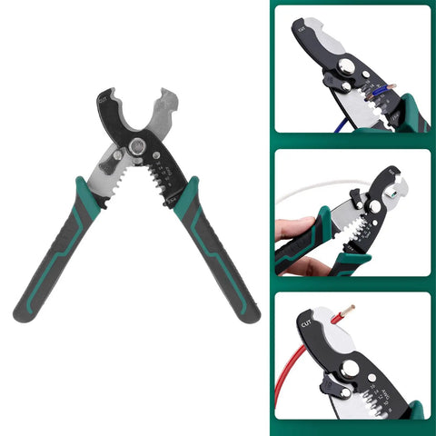 All In One Wire Stripper And Crimping Pliers 8 Inch High Carbon Steel Tool For Electricians And Home Wiring Strips Cuts And Crimps Pro Grade Durable Cable Repair, 8-inch wire stripper pliers