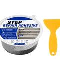Heavy Duty Concrete Crack Filler Masonry Sealant Fixes Driveways Stairs Sidewalks Porches With Rock Solid Outdoor Patch, 100g container and applicator.