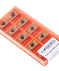 APKT1604 TiN Coated Carbide Inserts For Steel Machining, 10 Pc Set in plastic case, ISO APKT160408, 0.366 Inch IC