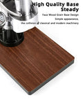 Manual Leverage Espresso Coffee Maker With 16 Bar Hand Pressure Pump Built From Tough 304 Stainless Steel on faux wood base.