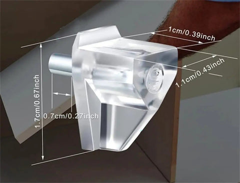 Transparent Shelf Support Pins For Cabinets And Cupboards Easy Install Lightweight Portable Heavy Duty Steel Pegs close-up