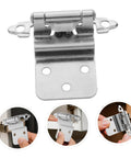 Heavy-duty self-closing recessed cabinet hinges, easy installation for kitchen and bathroom cabinets, high load capacity, durable metal hardware.