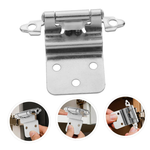 Heavy-duty self-closing recessed cabinet hinges, easy installation for kitchen and bathroom cabinets, high load capacity, durable metal hardware.