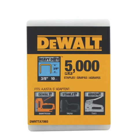 Heavy Duty Narrow Crown Staples 3/8 Inch Crown 5000 Pack in Reusable Plastic Case Ideal for Heavy Duty Tackers