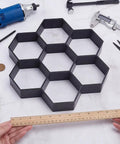 Hexagon Concrete Molds 2 Pack Black Stepping Stone Forms For Paver Projects DIY No Mess Garden Patio Path Plastic Concrete Molds