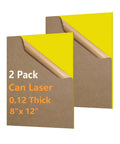 Polvtor yellow acrylic sheets, 8x12 in, 3 mm thick, two-pack for laser cutting (front view)
