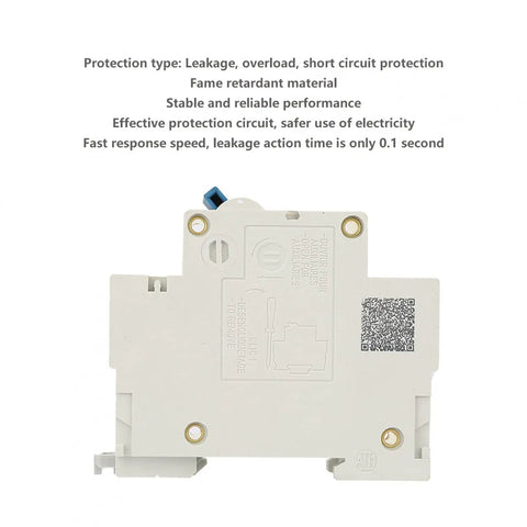 Back view of 230V 80A 100A 125A Air Circuit Breaker DZ47-125 1P Miniature Circuit Breaker Quick Response For Home and Workshop